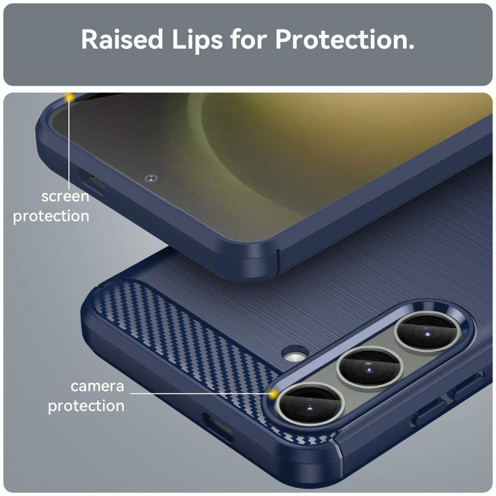 Carbon odolný gelový obal na Samsung Galaxy S24+/S25+ - modrý