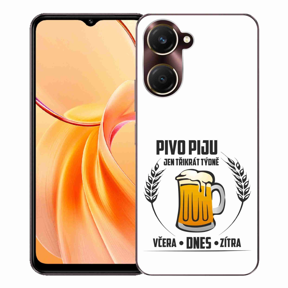 Gelový kryt mmCase na Vivo Y28s 5G - pivní motiv bílé pozadí