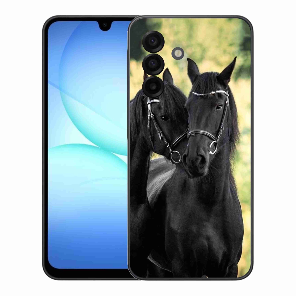 Gelový kryt mmCase na Samsung Galaxy A17 4G/5G - dva černí koně