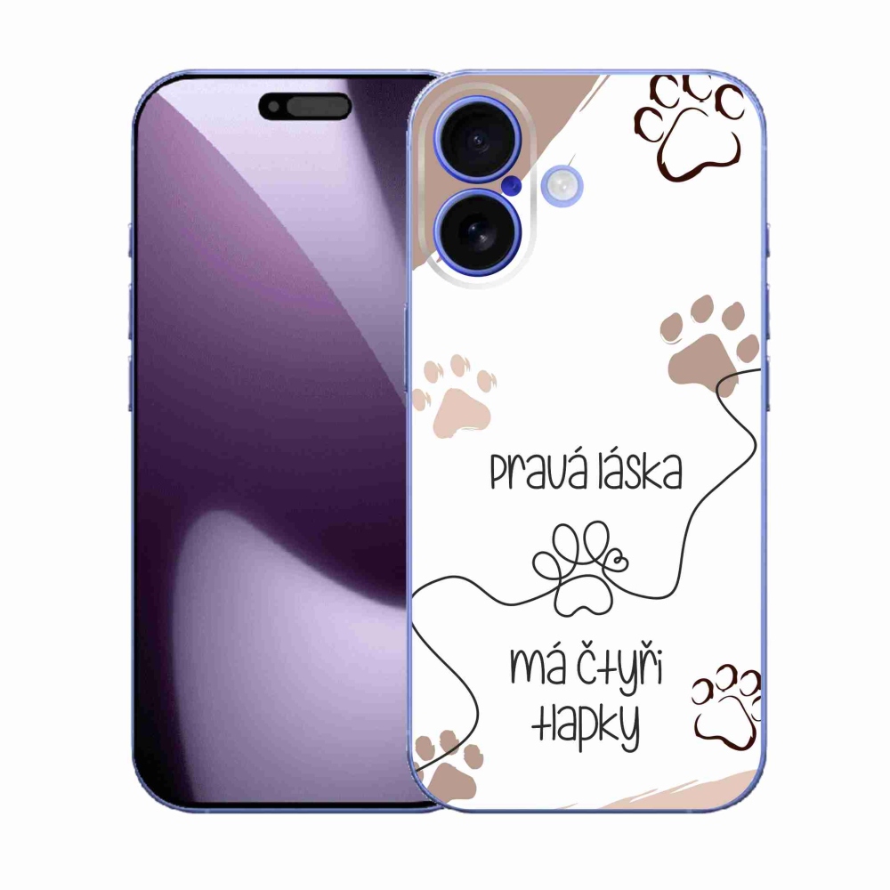 Gelový kryt mmCase na iPhone 17 - psí motiv 1 bílé pozadí