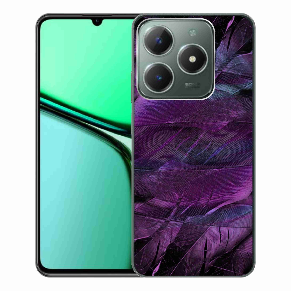 Gelový kryt mmCase na Realme C61 - fialová pírka