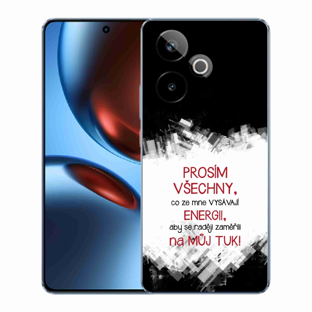 Gelový kryt mmCase na Realme GT 7 5G/GT 7T 5G - vtipný text 1 červený