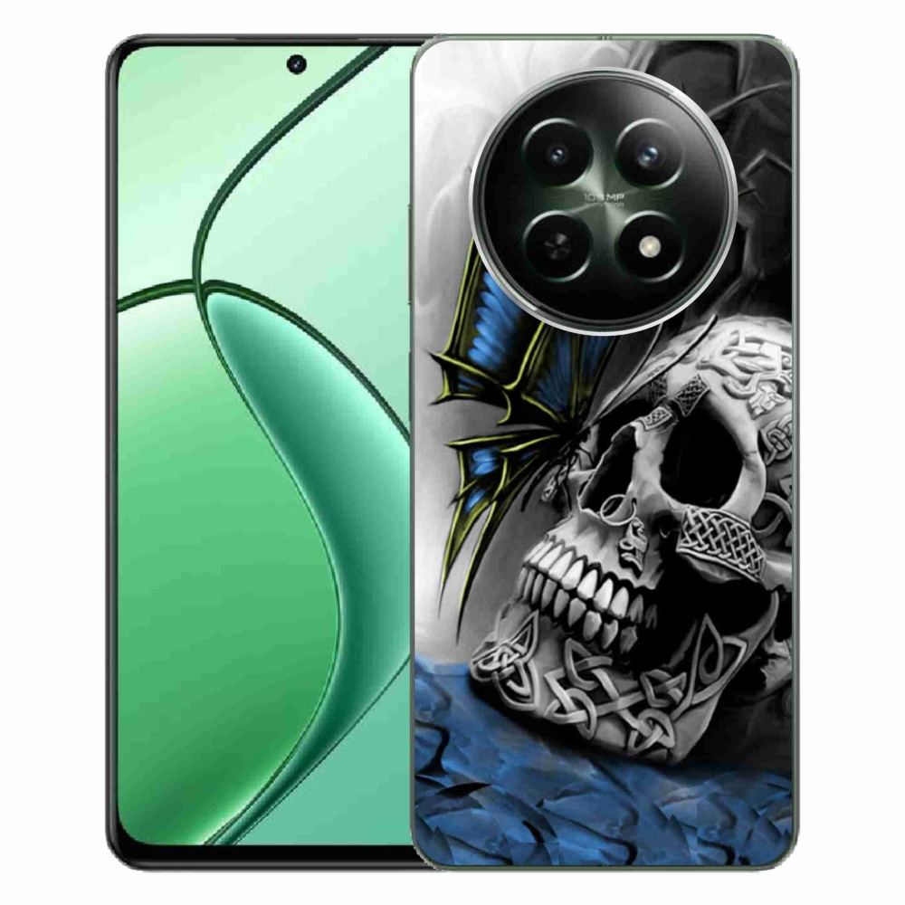 Gelový kryt mmCase na Realme 12 5G/12x 5G - motýl a lebka