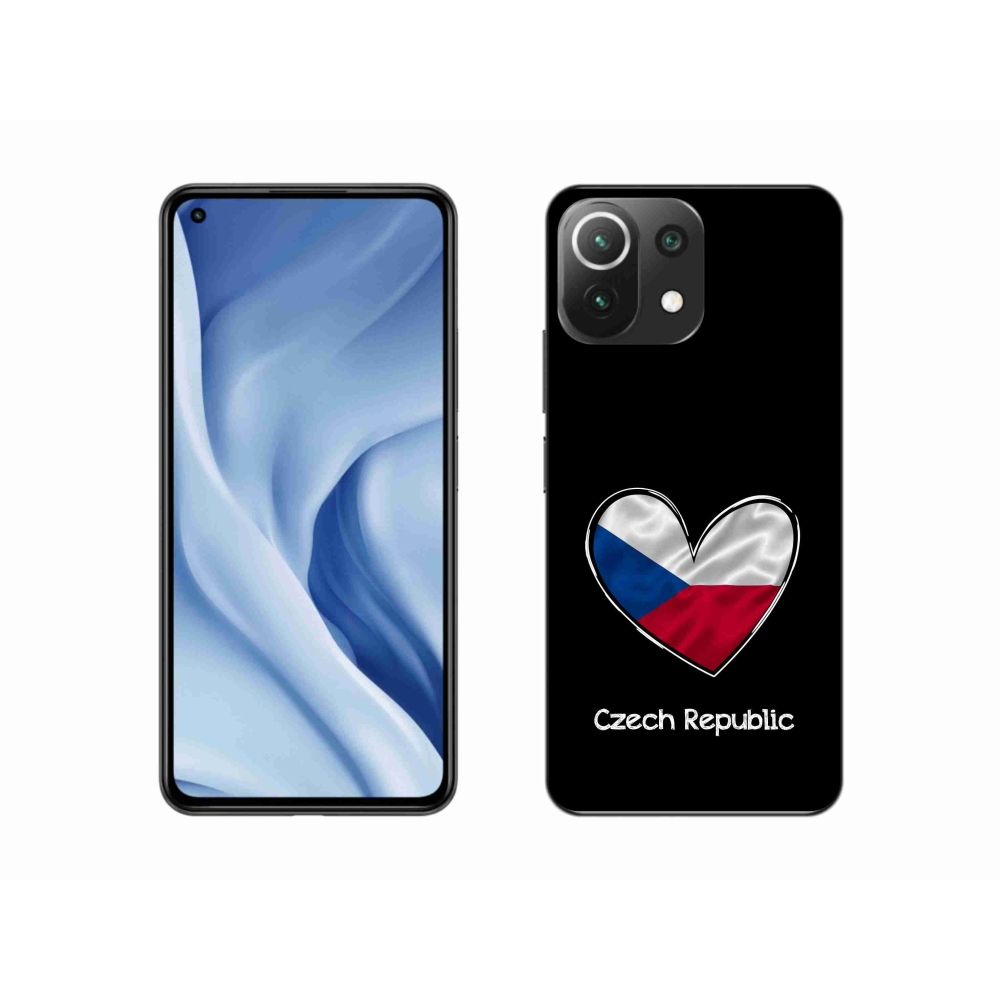 Gelový kryt mmCase na Xiaomi 11 Lite 5G NE - vlajka srdce černé pozadí