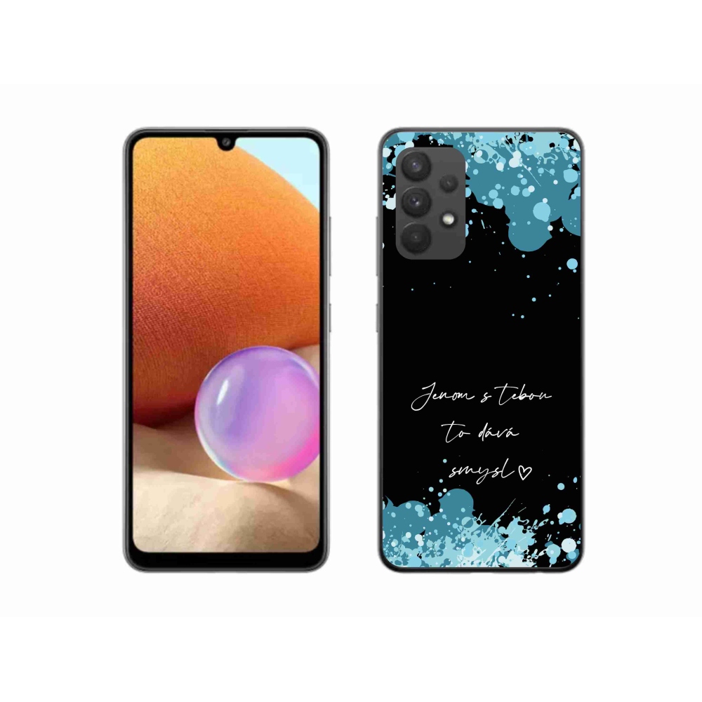 Gelový kryt mmCase na Samsung Galaxy A32 4G - zamilovaný text černé pozadí