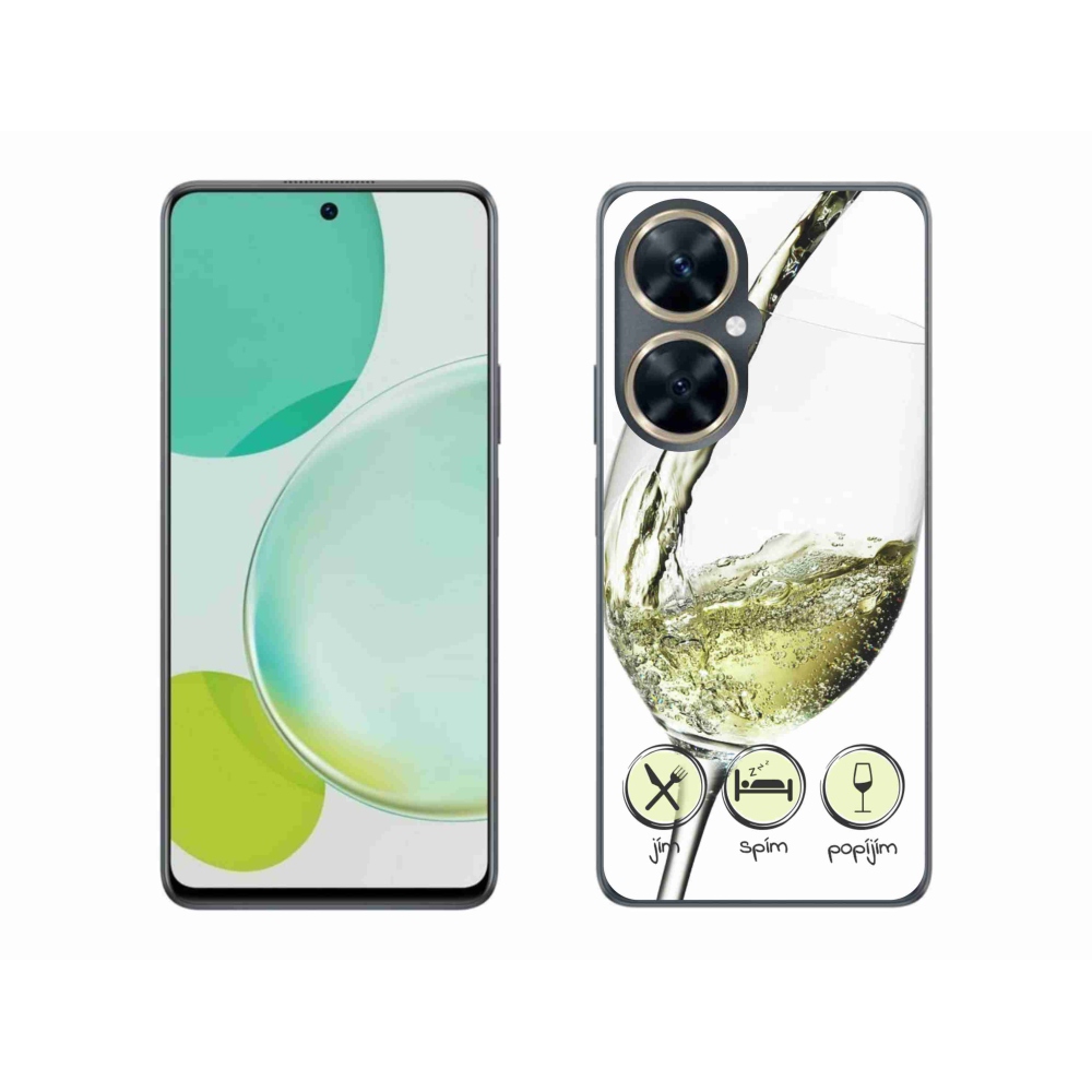 Gelový obal mmCase na Huawei Nova 11i - sklenička vína bílé