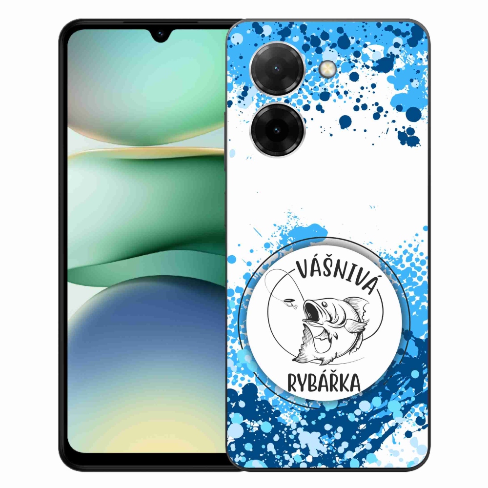 Gelový kryt mmCase na Xiaomi Redmi A5 (171.7x77.8x8.3mm) - vášnivá rybářka bílé pozadí