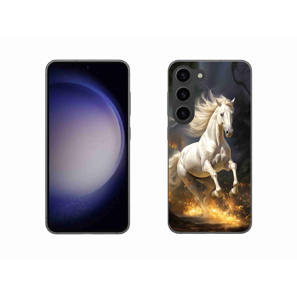 Gelový kryt mmCase na Samsung Galaxy S23 5G - bílý kůň 2