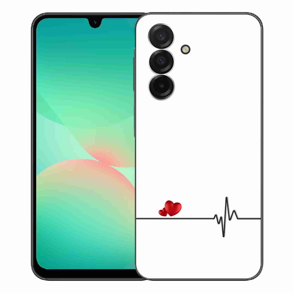 Gelový kryt mmCase na Samsung Galaxy A26 5G - srdce a tep bílé pozadí