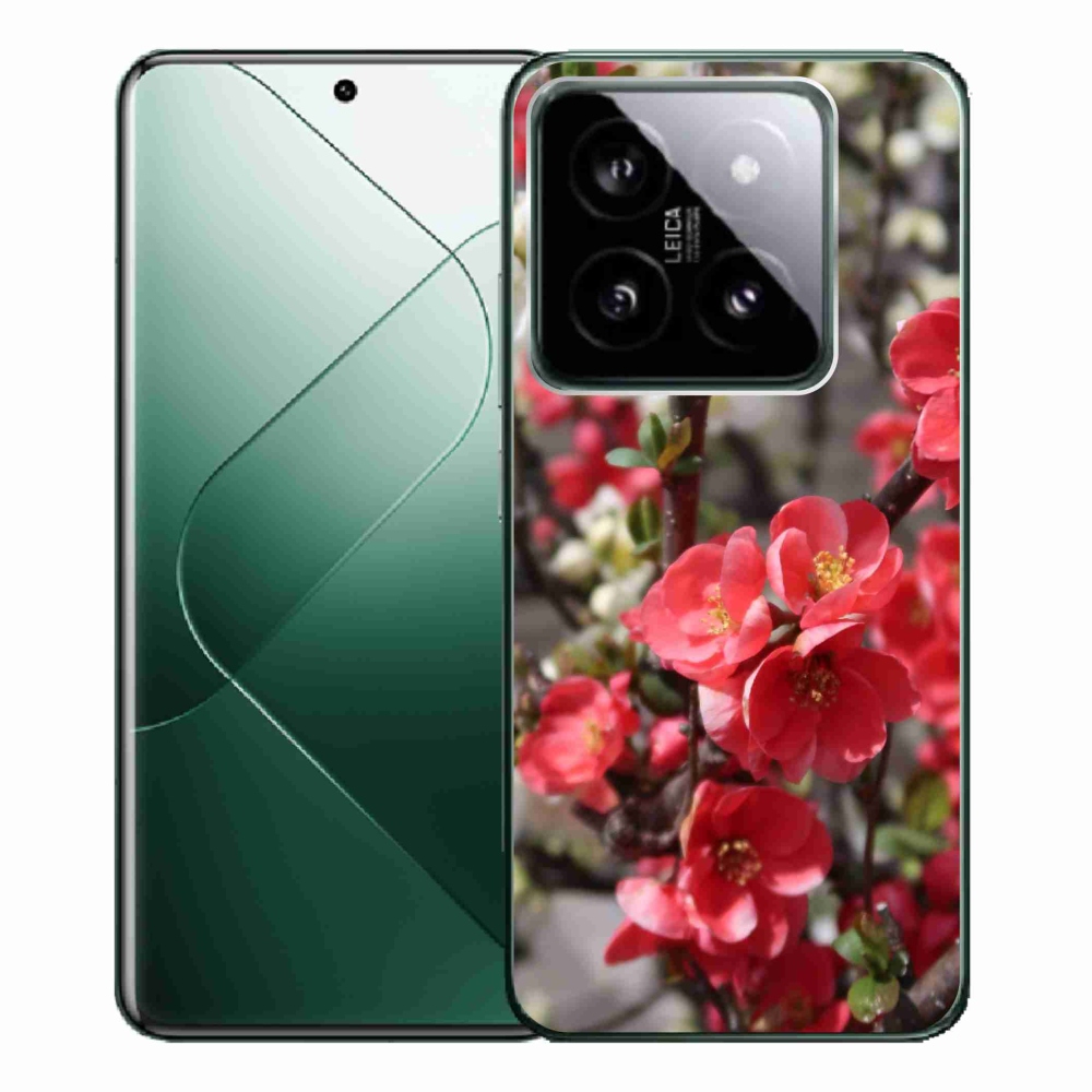 Gelový kryt mmCase na Xiaomi 14 Pro - červené květy