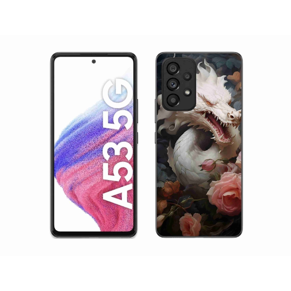 Gelový kryt mmCase na Samsung Galaxy A53 5G - bílý drak