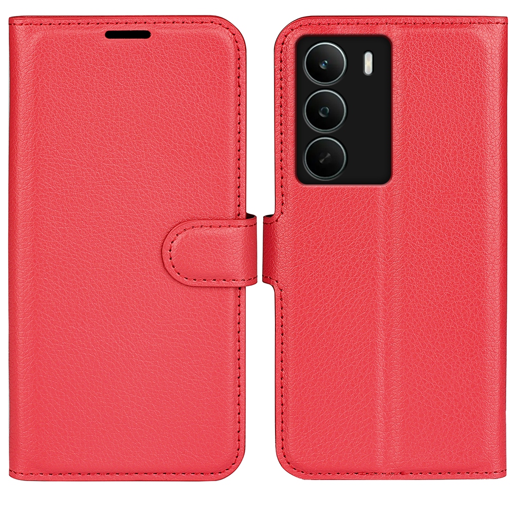 Litchi knížkové pouzdro na Realme C71 - červené