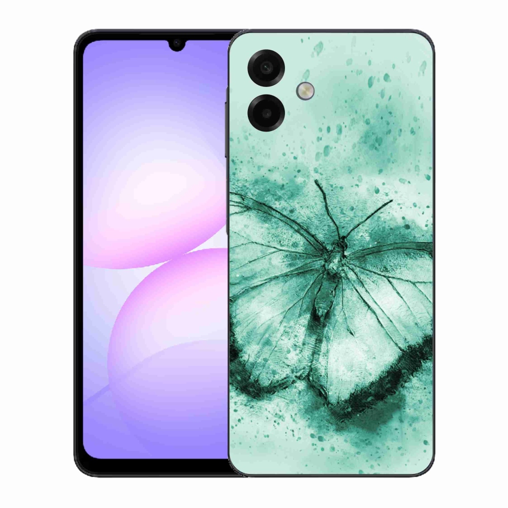Gelový kryt mmCase na Samsung Galaxy A07 4G - zelený motýl