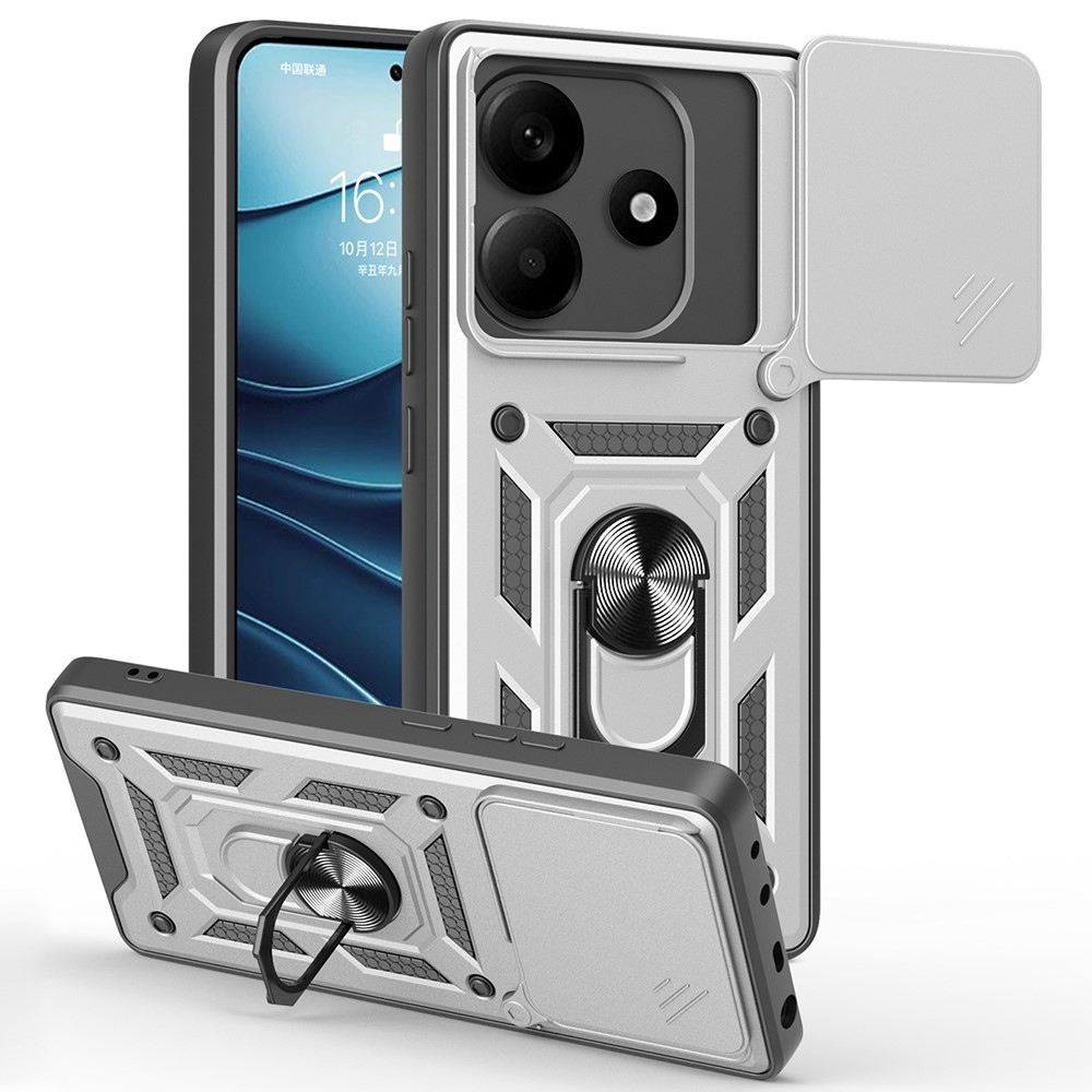 Slide odolný kryt na Xiaomi Redmi Note 14 5G - stříbrný