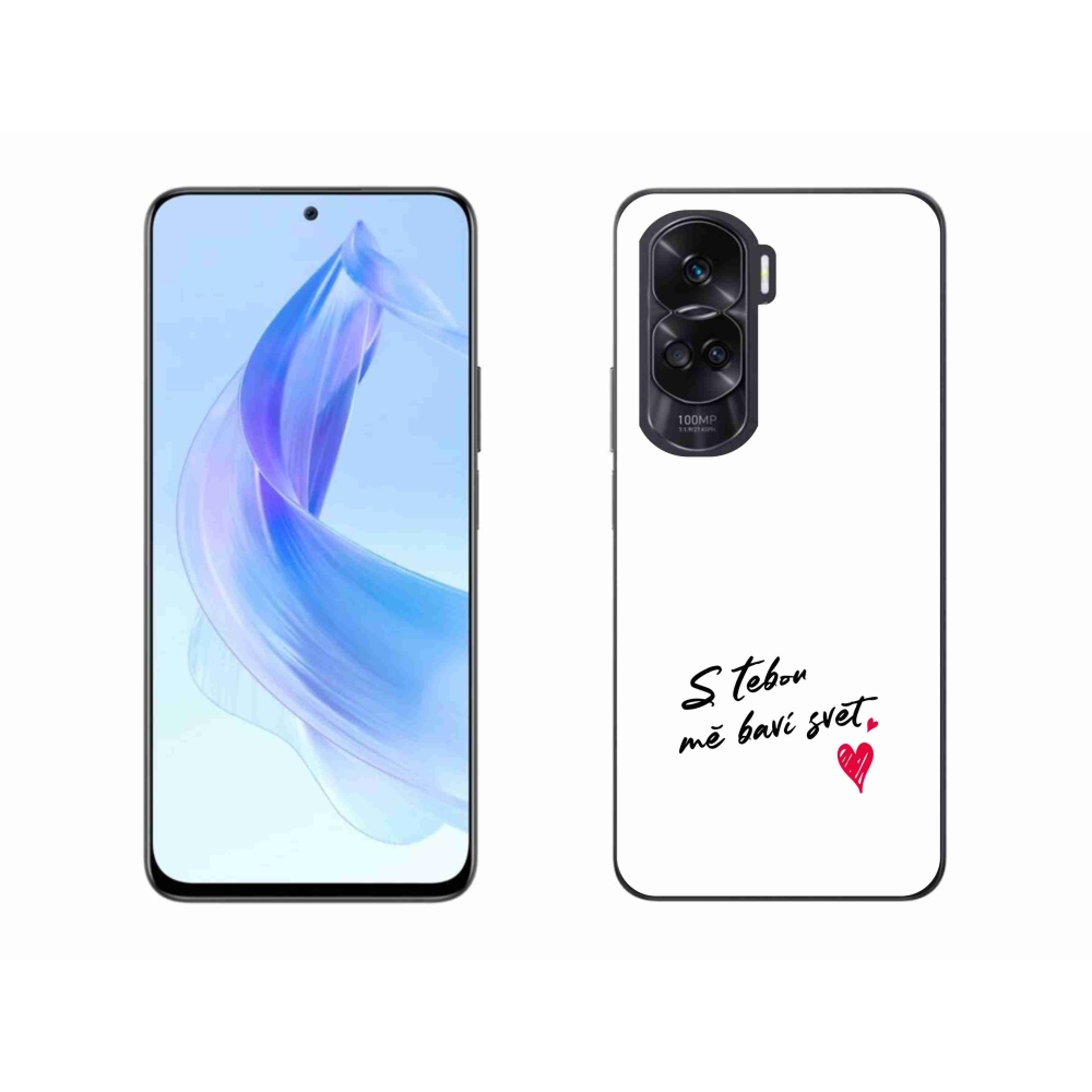 Gelový kryt mmCase na Honor 90 Lite - zamilovaný text 1 bílé pozadí