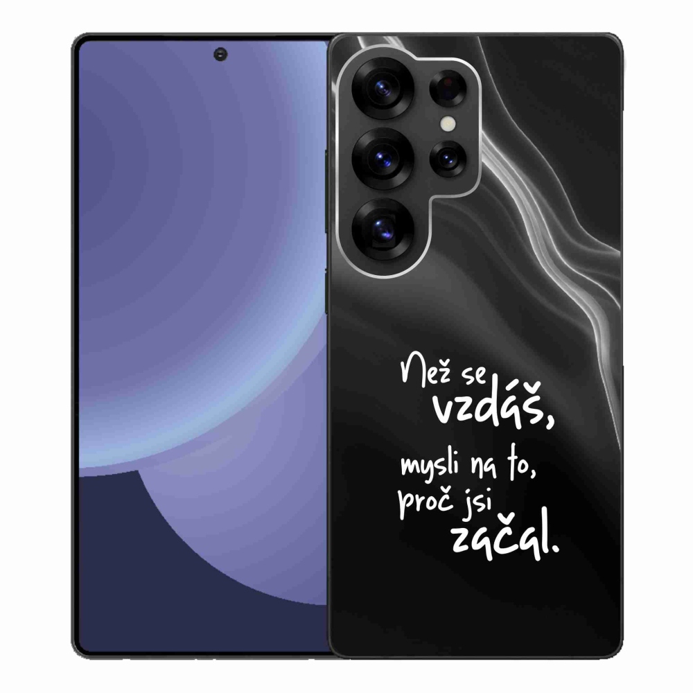 Gelový kryt mmCase na Samsung Galaxy S25 Ultra - citát 2 černé pozadí