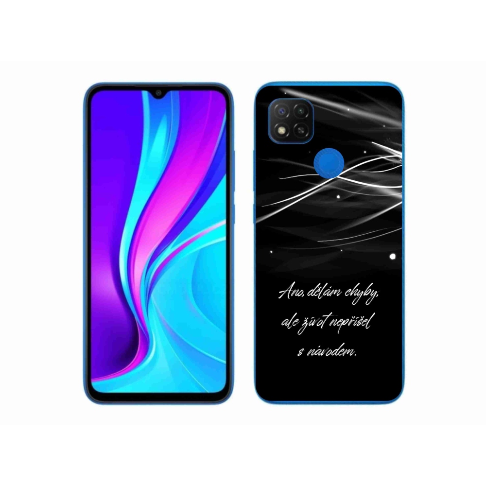 Gelový kryt mmCase na Xiaomi Redmi 9C - citát černé pozadí