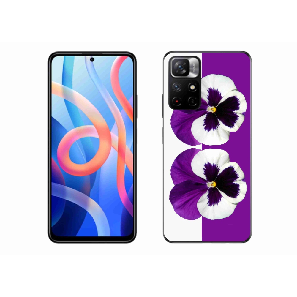 Gelový kryt mmCase na Xiaomi Redmi Note 11S 5G - fialovobílý květ
