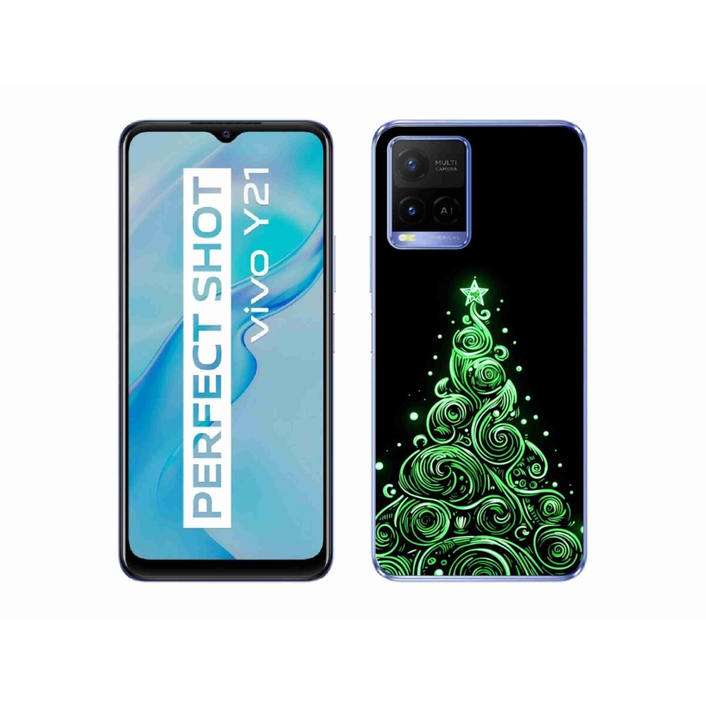 Gelový kryt mmCase na Vivo Y21/Y21s/Y33s - neonový vánoční stromek 3