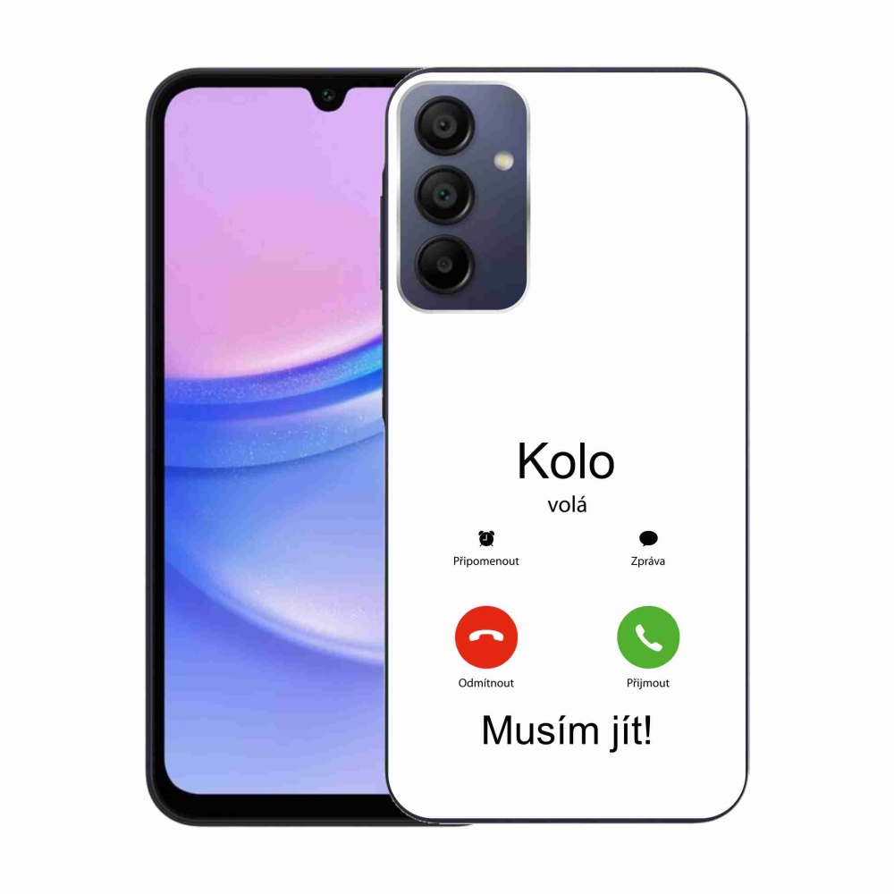 Gelový kryt mmCase na Samsung Galaxy A15 4G/5G - kolo volá bílé pozadí