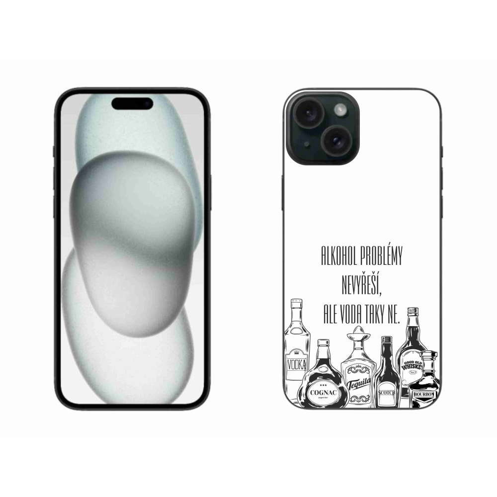 Gelový kryt mmCase na iPhone 15 Plus - vtipný text bílé pozadí