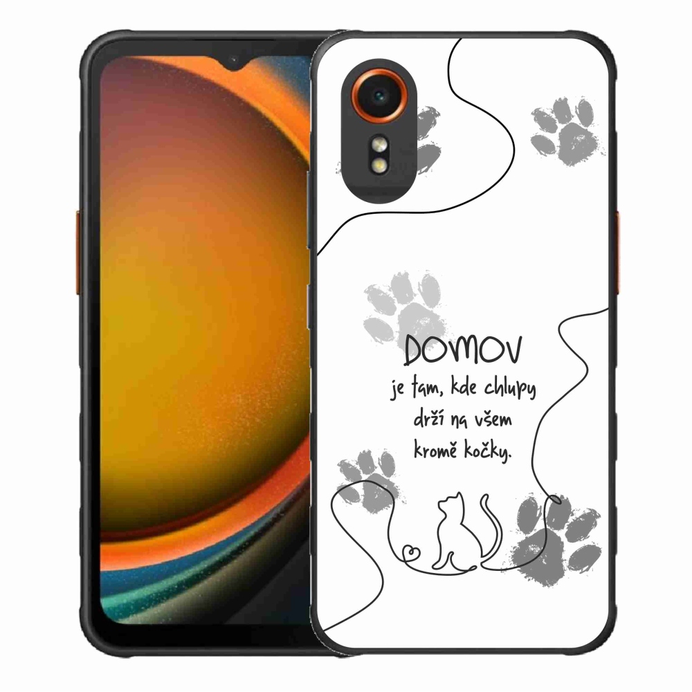 Gelový kryt mmCase na Samsung Galaxy Xcover 7 - kočičí motiv bílé pozadí