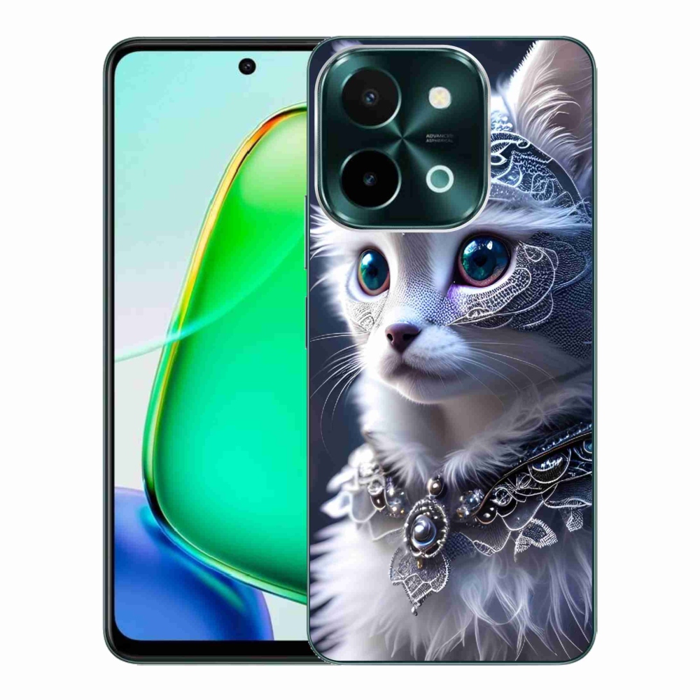 Gelový kryt mmCase na Vivo Y28 - bílá kočka