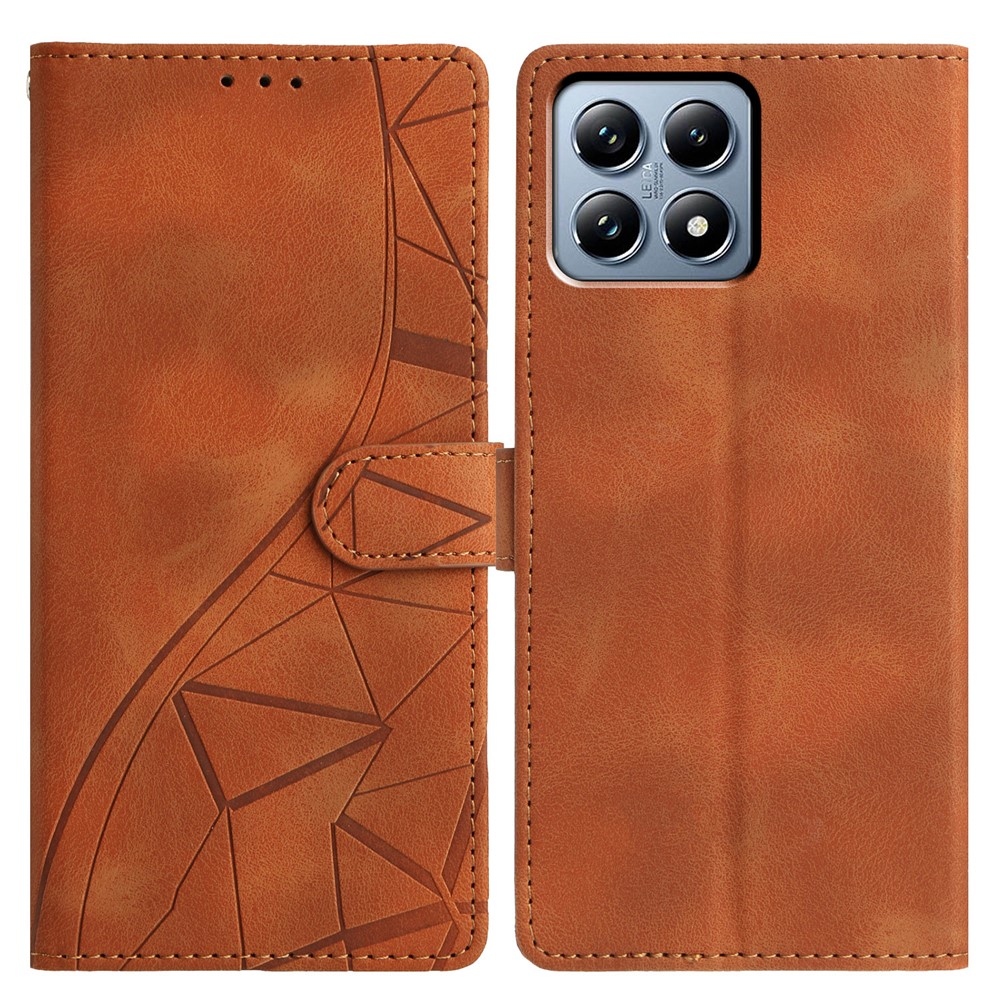 Triangles knížkové pouzdro na Xiaomi 15T - hnědé