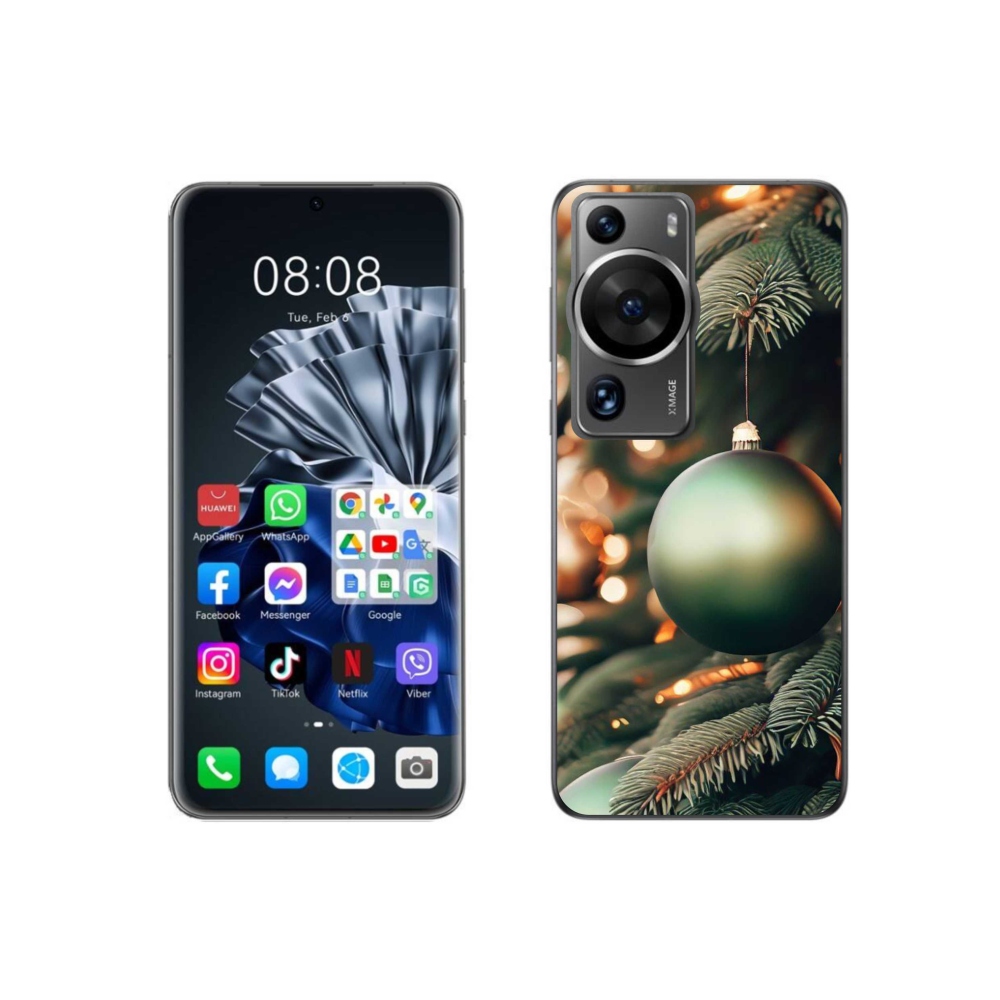 Gelový kryt mmCase na Huawei P60 Pro - vánoční ozdoby 1