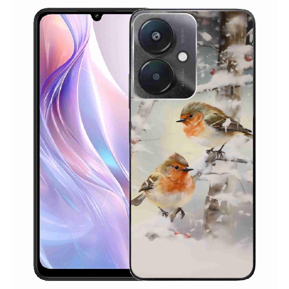 Gelový kryt mmCase na Xiaomi Redmi 13C 5G - ptáčci v zimě