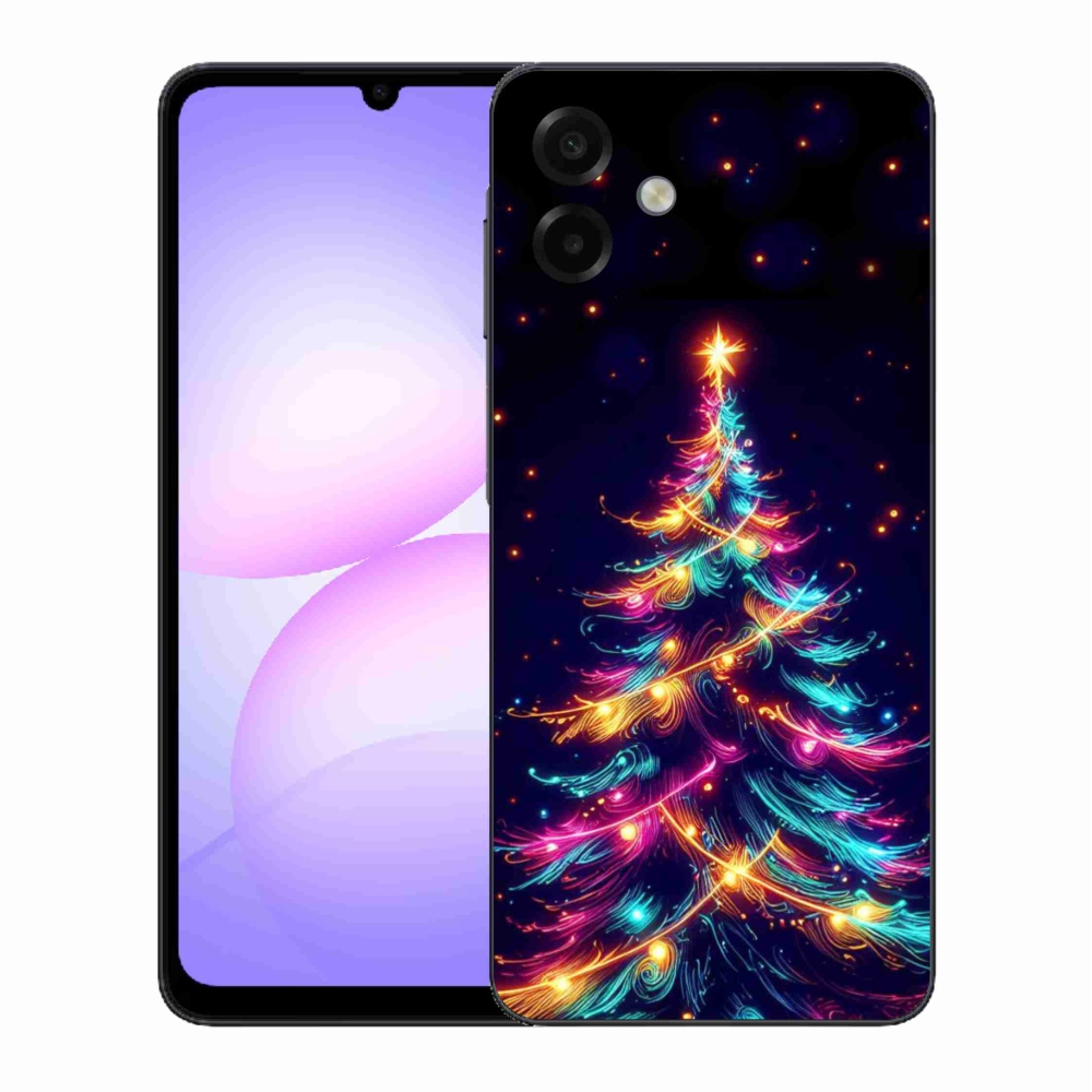 Gelový kryt mmCase na Samsung Galaxy A07 4G - neonový vánoční stromek