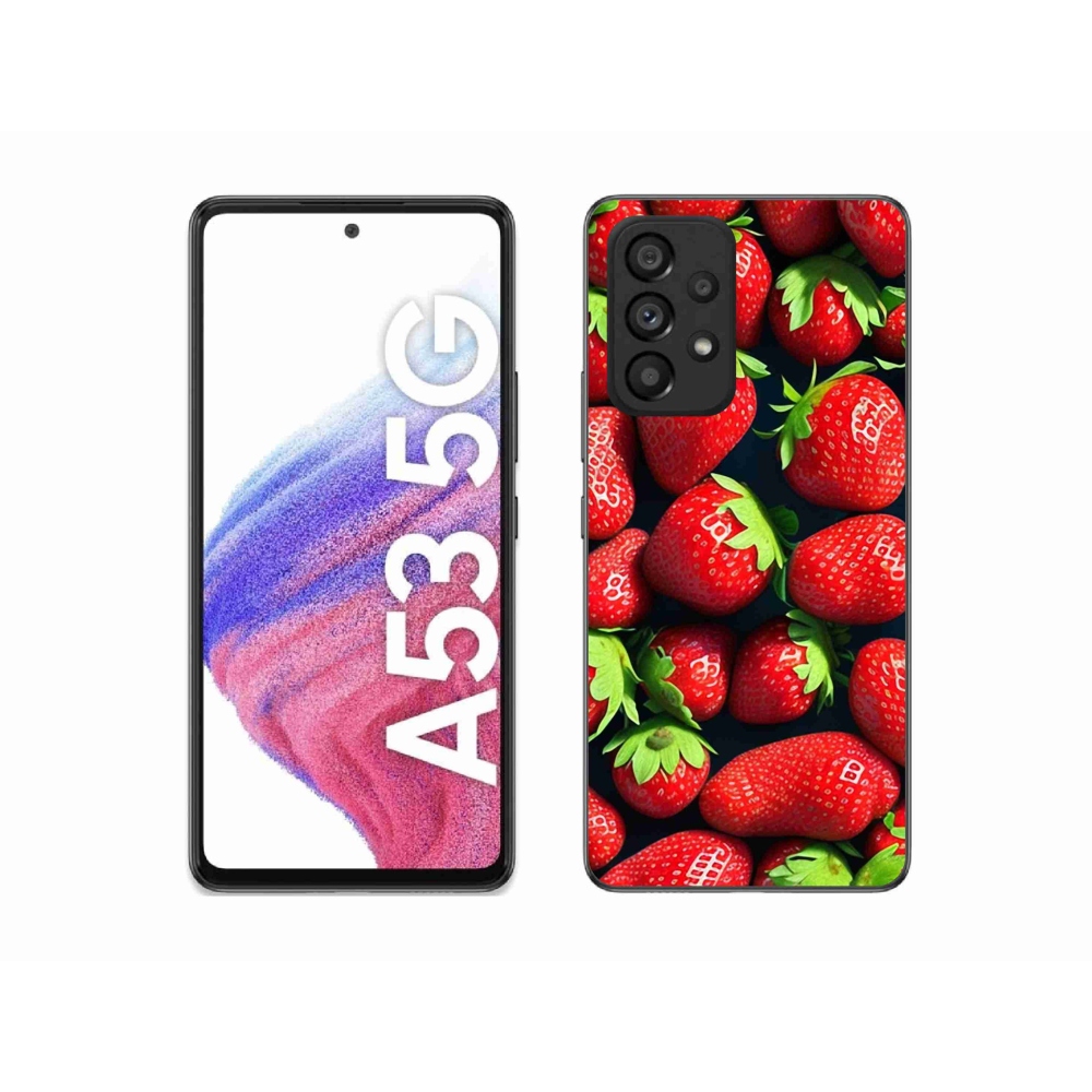 Gelový kryt mmCase na Samsung Galaxy A53 5G - jahody
