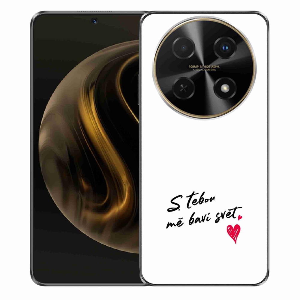 Gelový kryt mmCase na Huawei Nova 12i - zamilovaný text 1 bílé pozadí