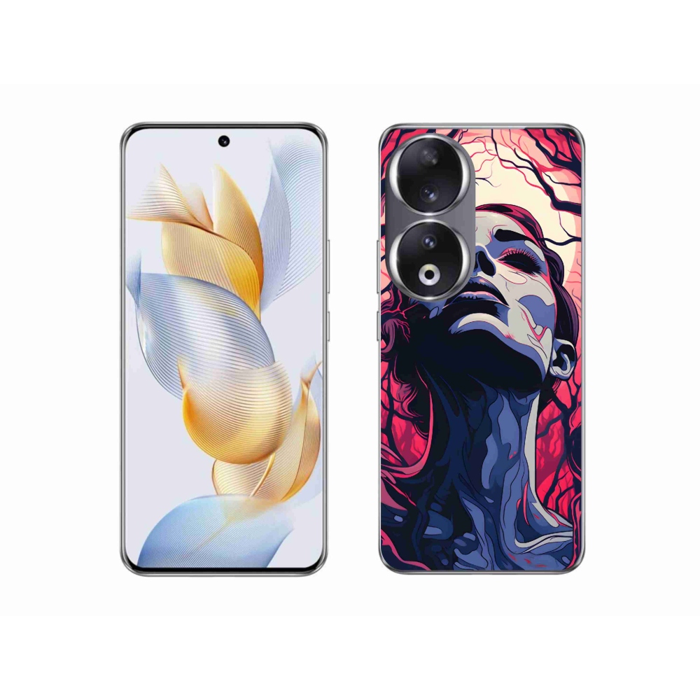 Gelový kryt mmCase na Honor 90 - abstraktní obličej