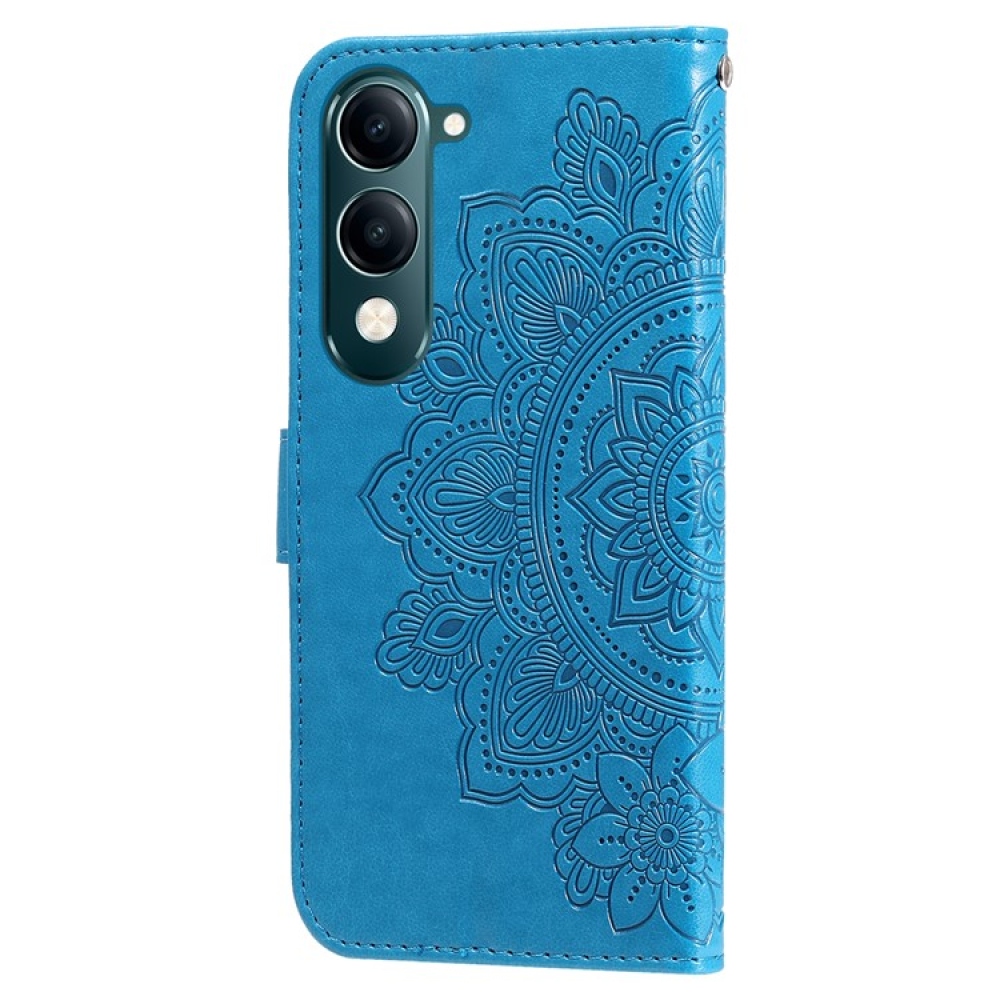 Floral knížkové pouzdro na Vivo Y29s 5G - modré