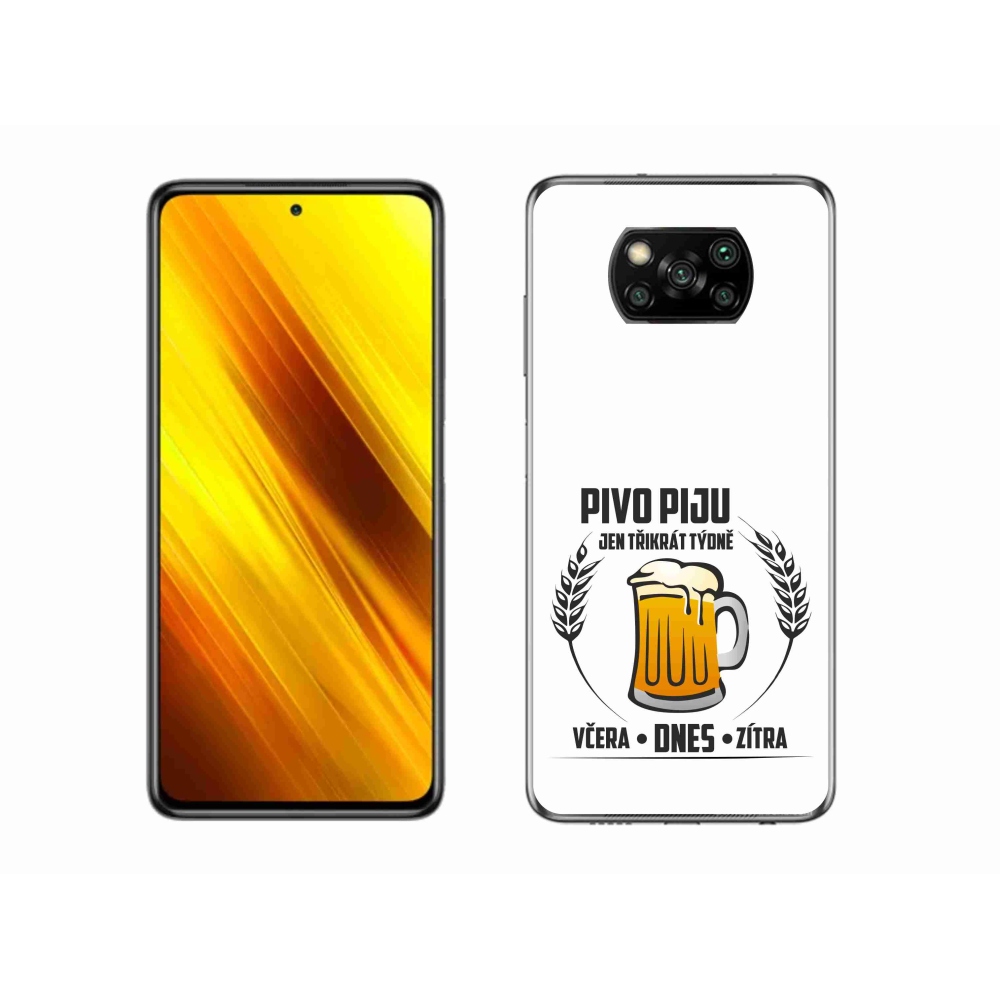 Gelový kryt mmCase na Xiaomi Poco X3 Pro - pivní motiv bílé pozadí