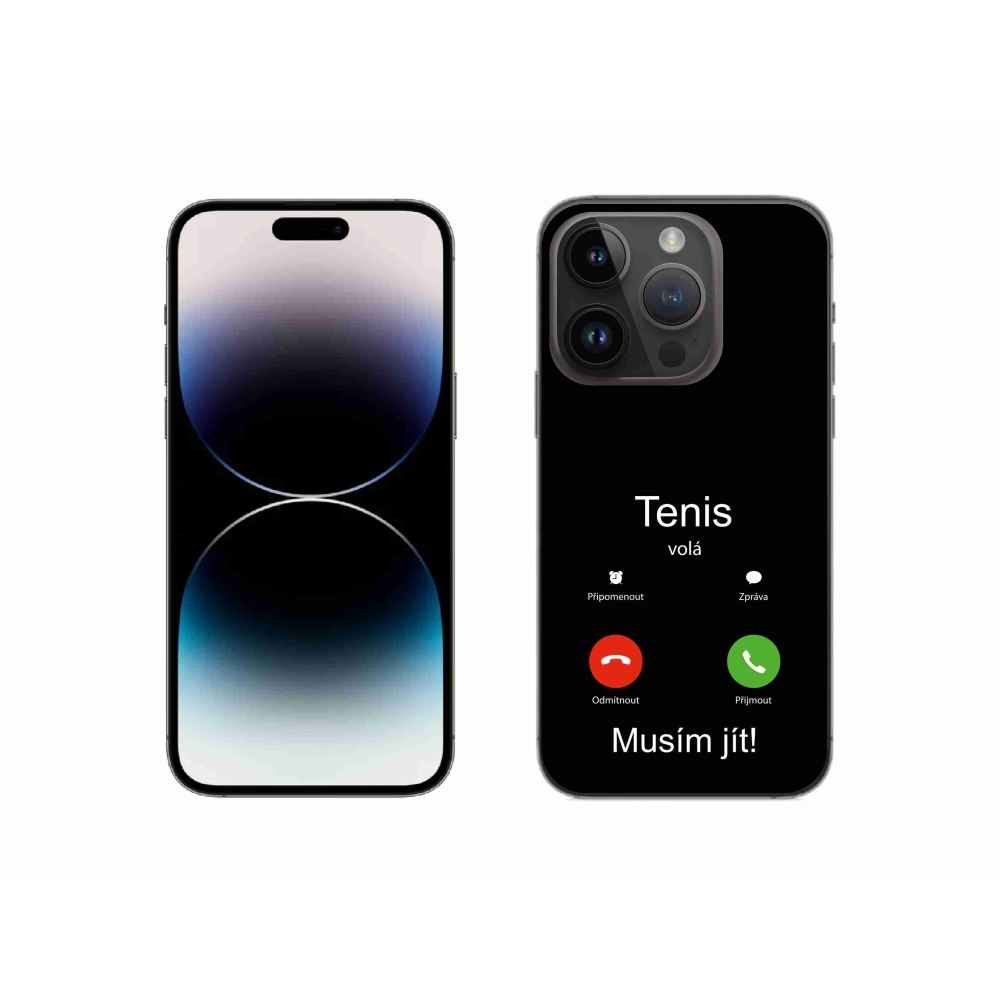 Gelový kryt mmCase na iPhone 14 Pro 6.1 - tenis volá černé pozadí