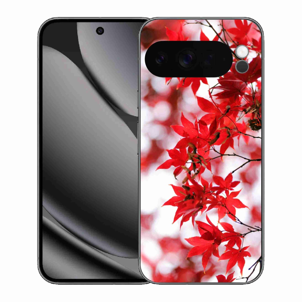 Gelový kryt mmCase na Google Pixel 10 Pro XL - červené listy