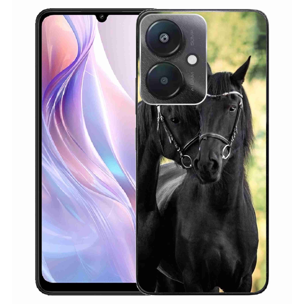 Gelový kryt mmCase na Xiaomi Redmi 13C 5G - dva černí koně