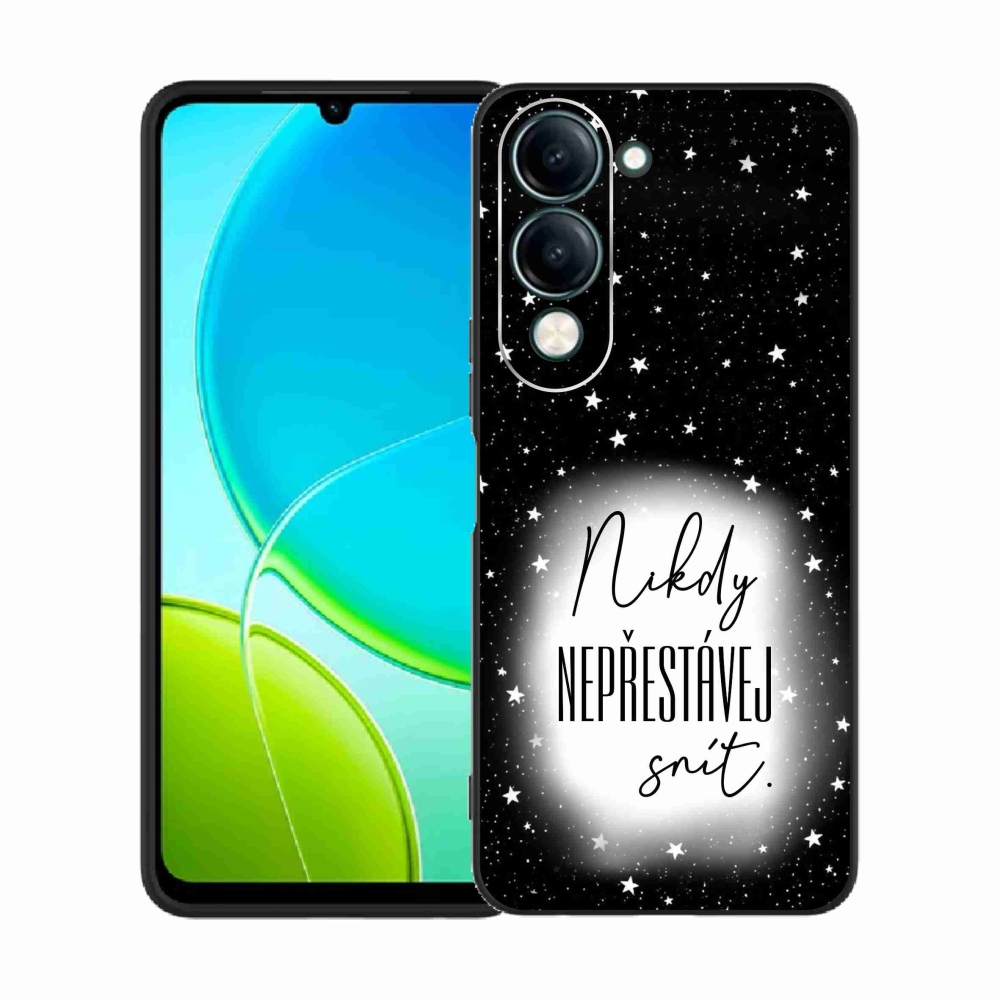 Gelový kryt mmCase na Vivo Y29s 5G - citát 1 bíločerné pozadí