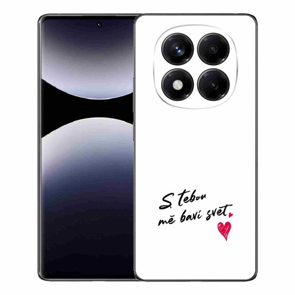Gelový kryt mmCase na Xiaomi Redmi Note 14 Pro - zamilovaný text 1 bílé pozadí