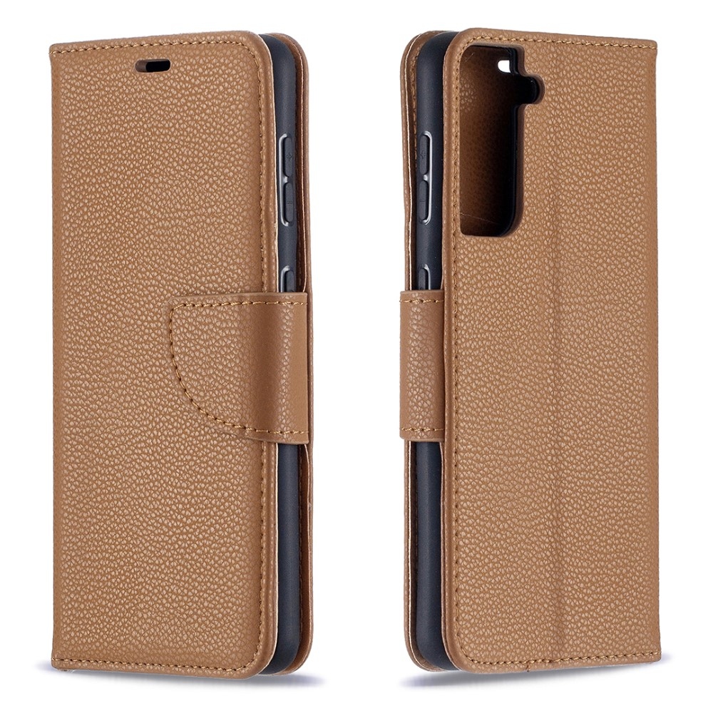 Wallet knížkové pouzdro na Samsung Galaxy S21 - hnědé