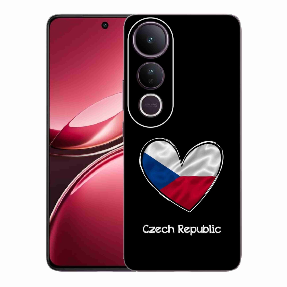 Gelový kryt mmCase na Vivo V50 Lite 4G/5G - vlajka srdce černé pozadí