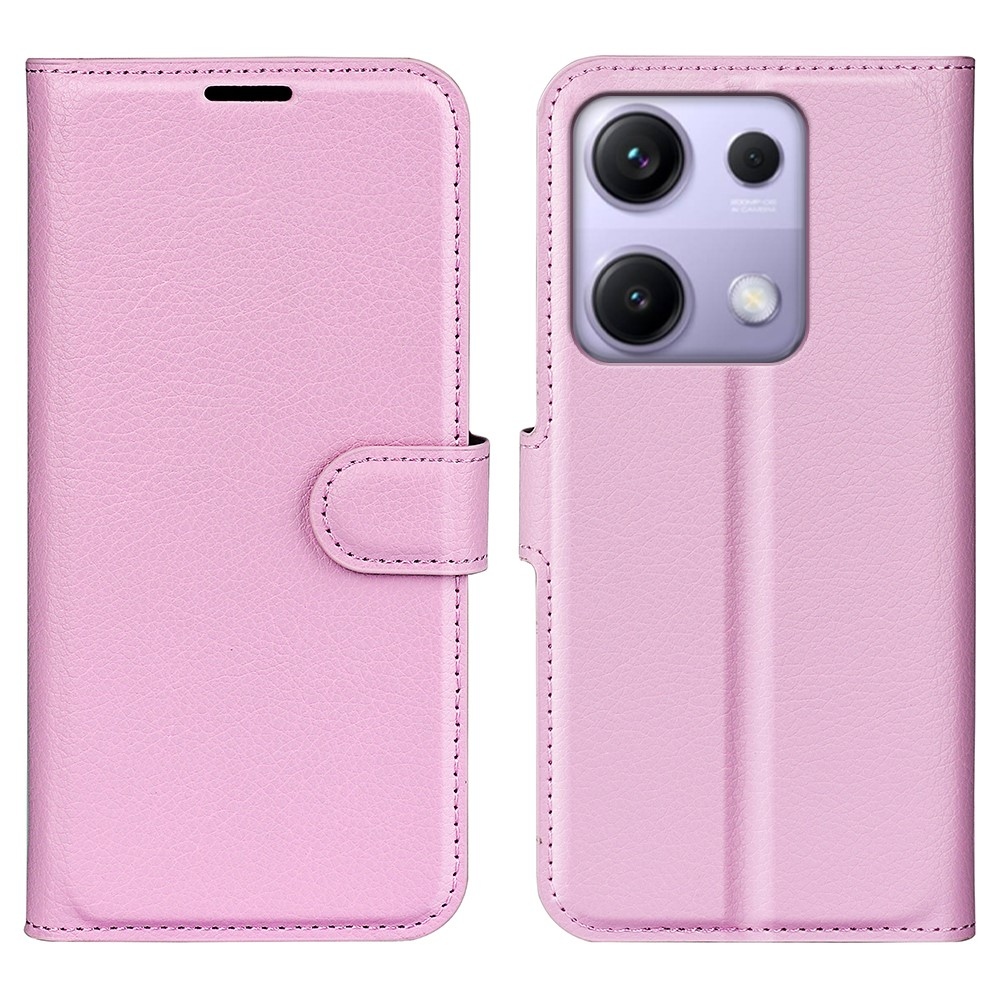 Litchi knížkové pouzdro na Xiaomi Redmi Note 14S - růžové