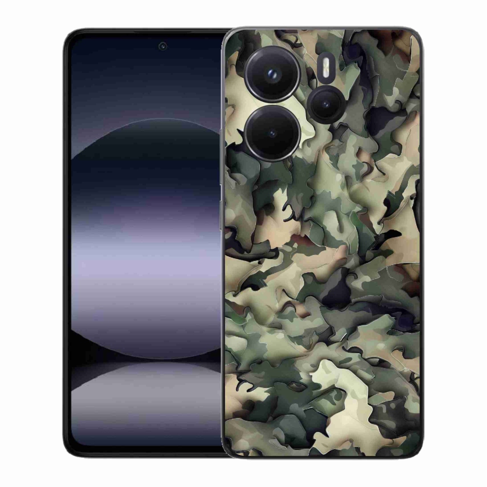 Gelový kryt mmCase na Xiaomi Redmi Note 14 - maskáčový vzor 9