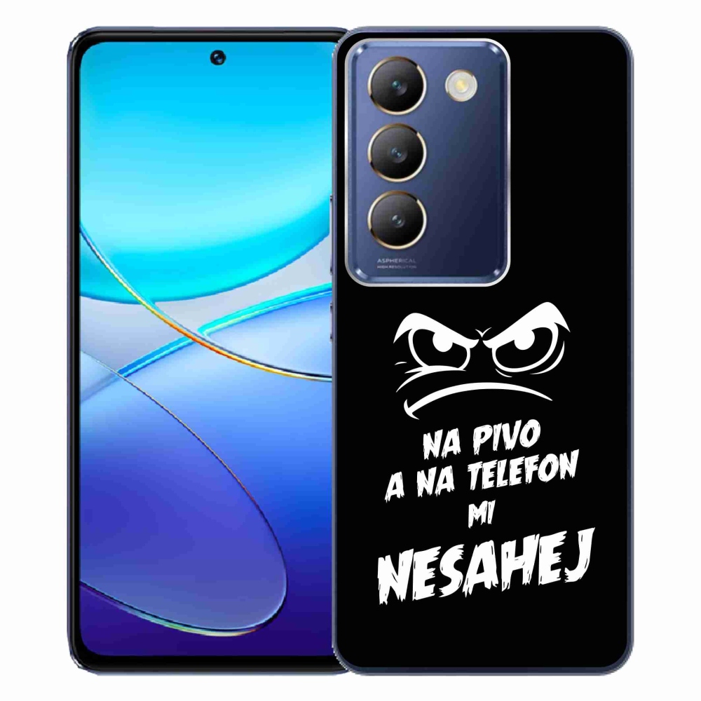 Gelový kryt mmCase na Vivo V40 SE 4G/5G - pivní motiv 2 černé pozadí