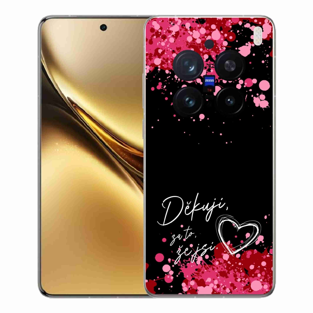 Gelový kryt mmCase na Vivo X200 Pro 5G - zamilovaný text 2 černé pozadí