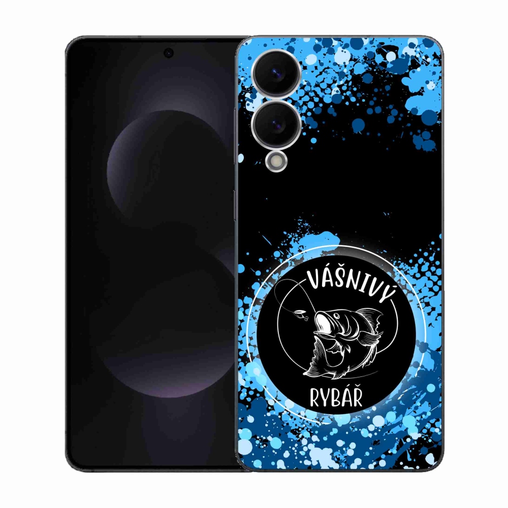 Gelový kryt mmCase na Samsung Galaxy S25 Edge - vášnivý rybář černé pozadí