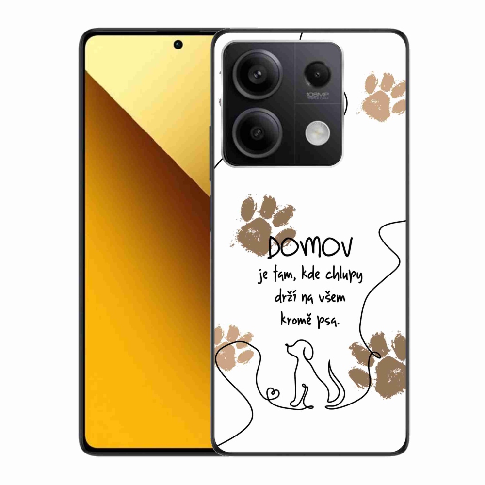 Gelový kryt mmCase na Xiaomi Redmi Note 13 5G - psí motiv bílé pozadí