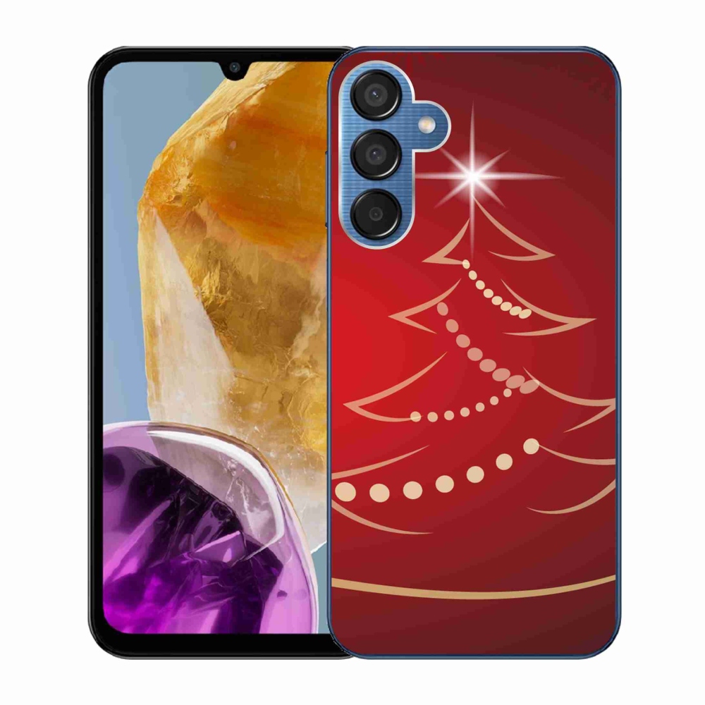 Gelový kryt mmCase na Samsung Galaxy M15 5G - kreslený vánoční stromek